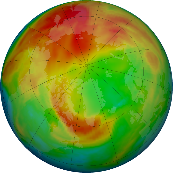Arctic ozone map for 05 February 1998